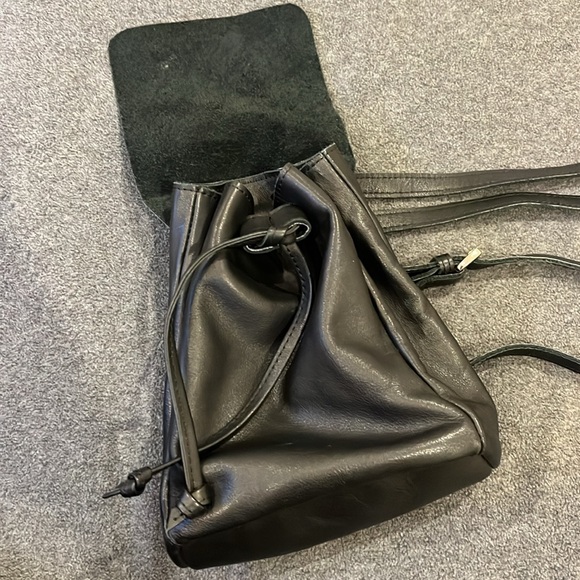 Tiny Black Leather Backpack - Picture 4 of 5